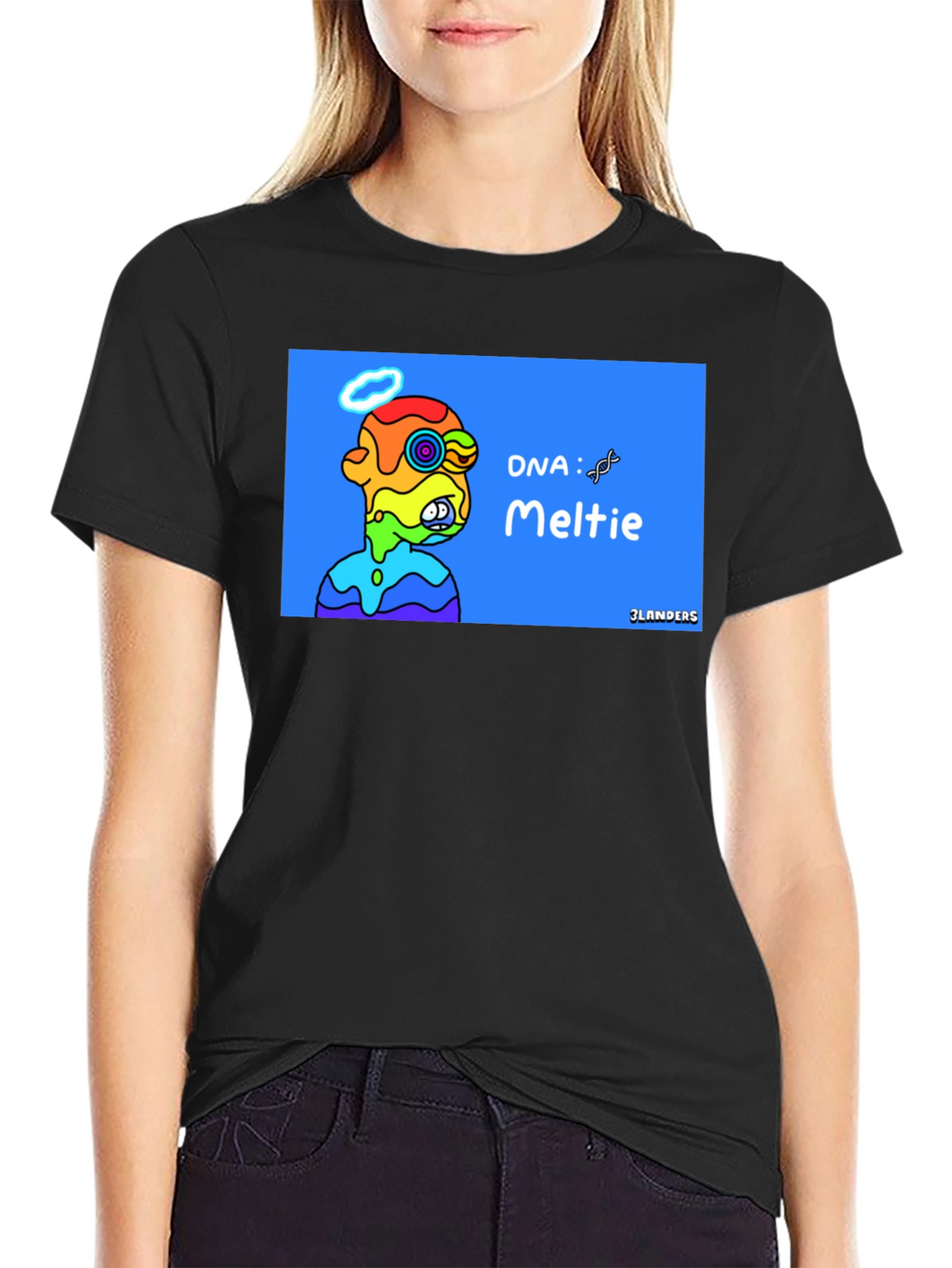 Melting Rainbow Character Graphic Tee - Cool Unique Design