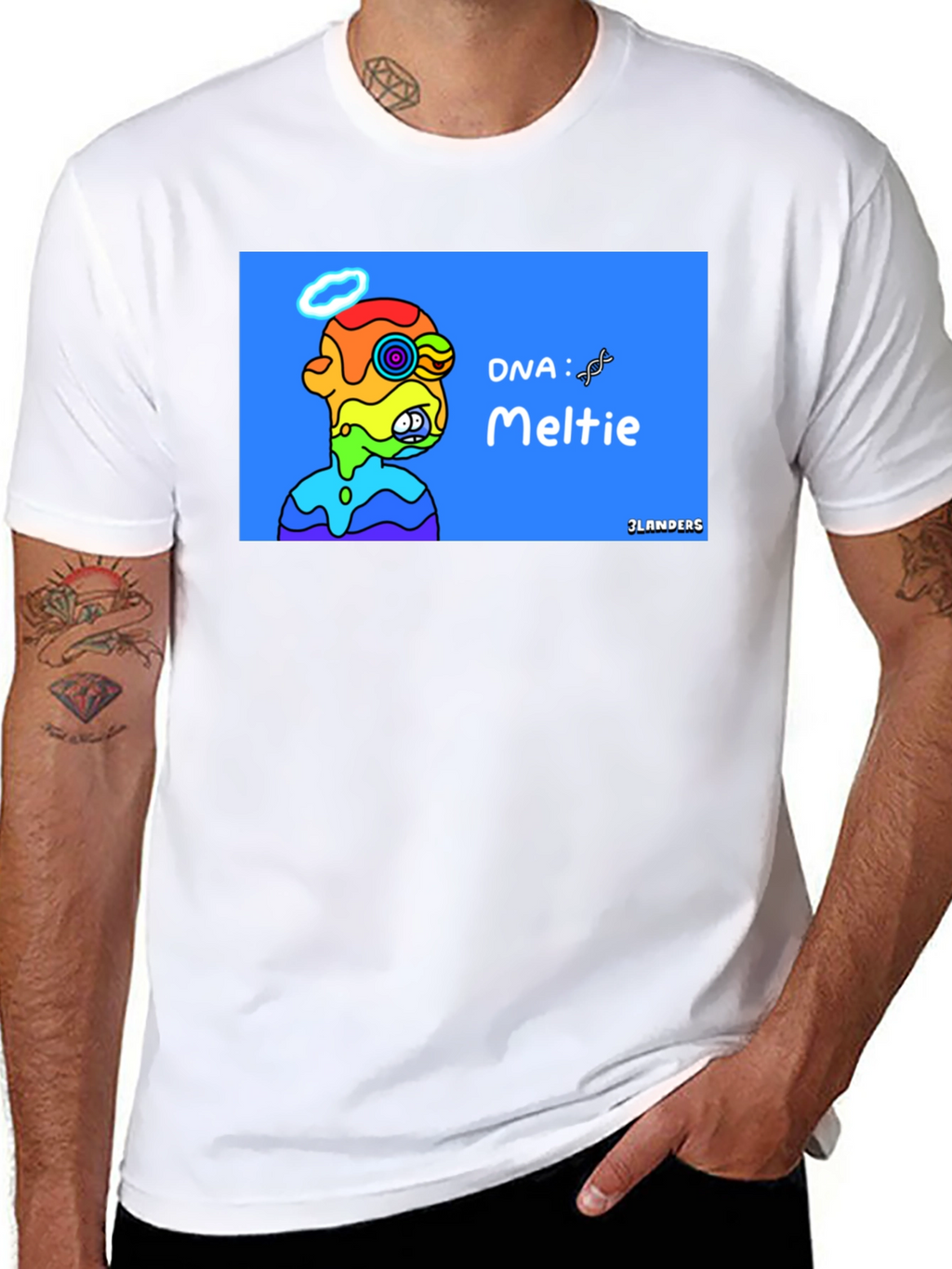 Melting Rainbow Character Graphic Tee - Cool Unique Design