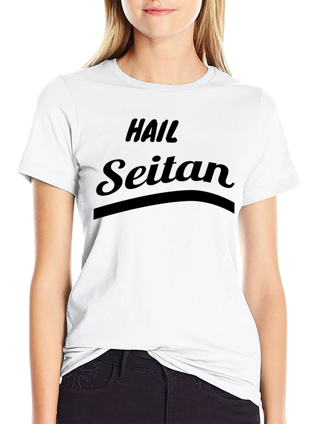Hail Seitan Black T-Shirt - Vegan Humor Tee