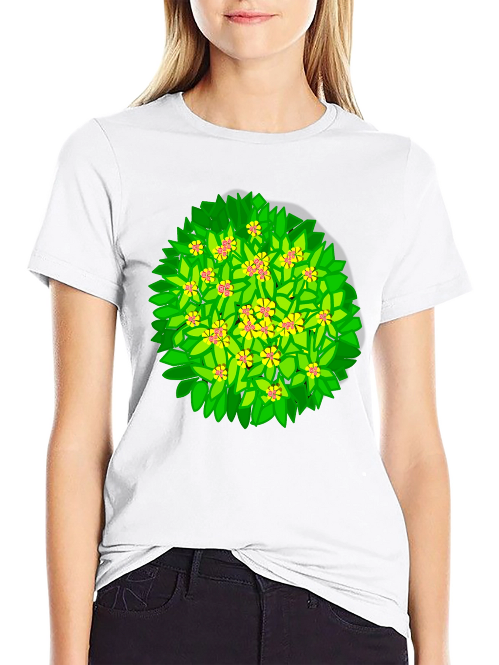 Floral Bush Graphic T-Shirt - Unique Design
