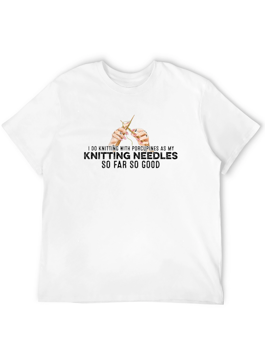 Knitting Porcupines Black Graphic Tee