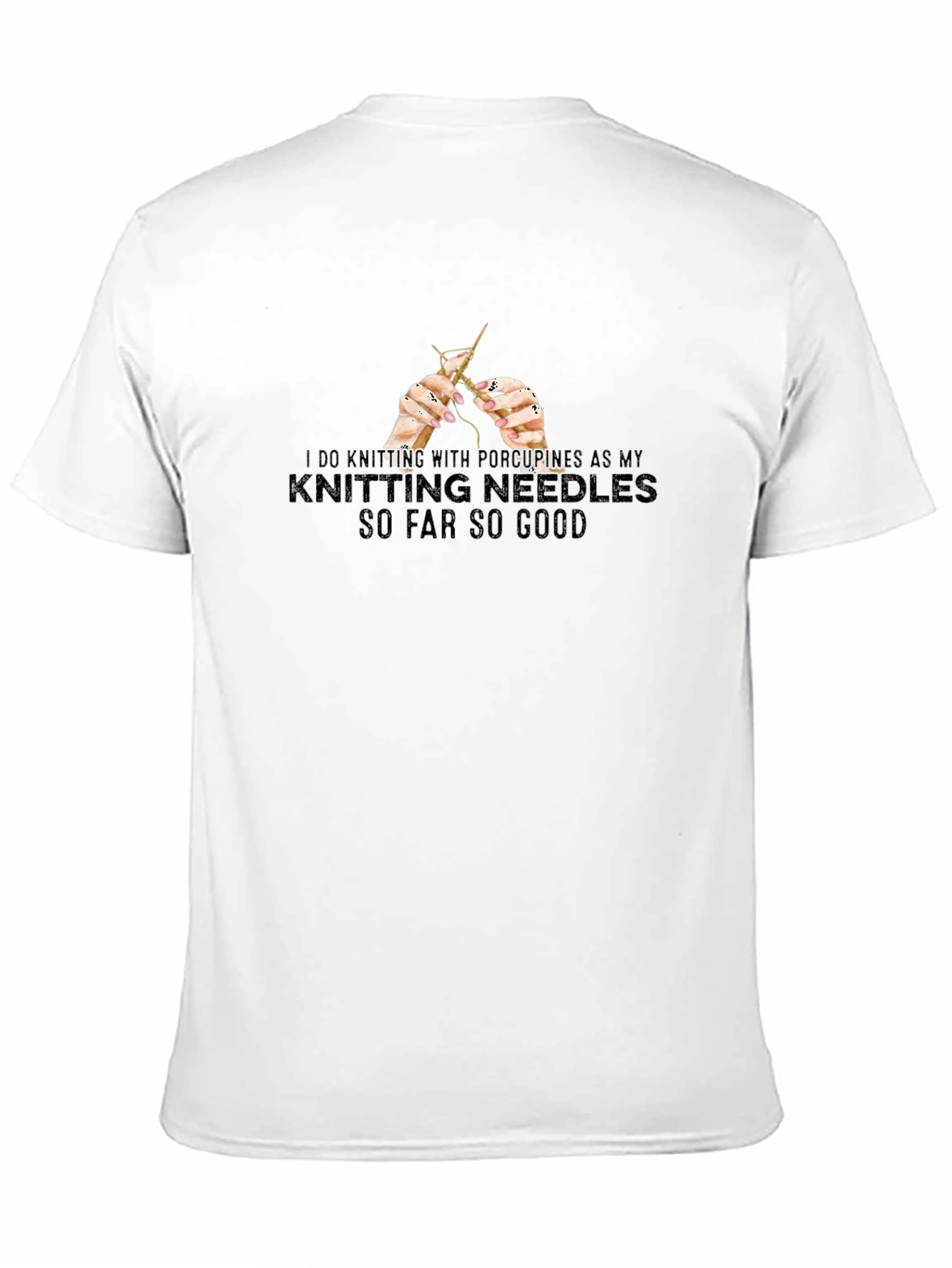 Knitting Porcupines Black Graphic Tee