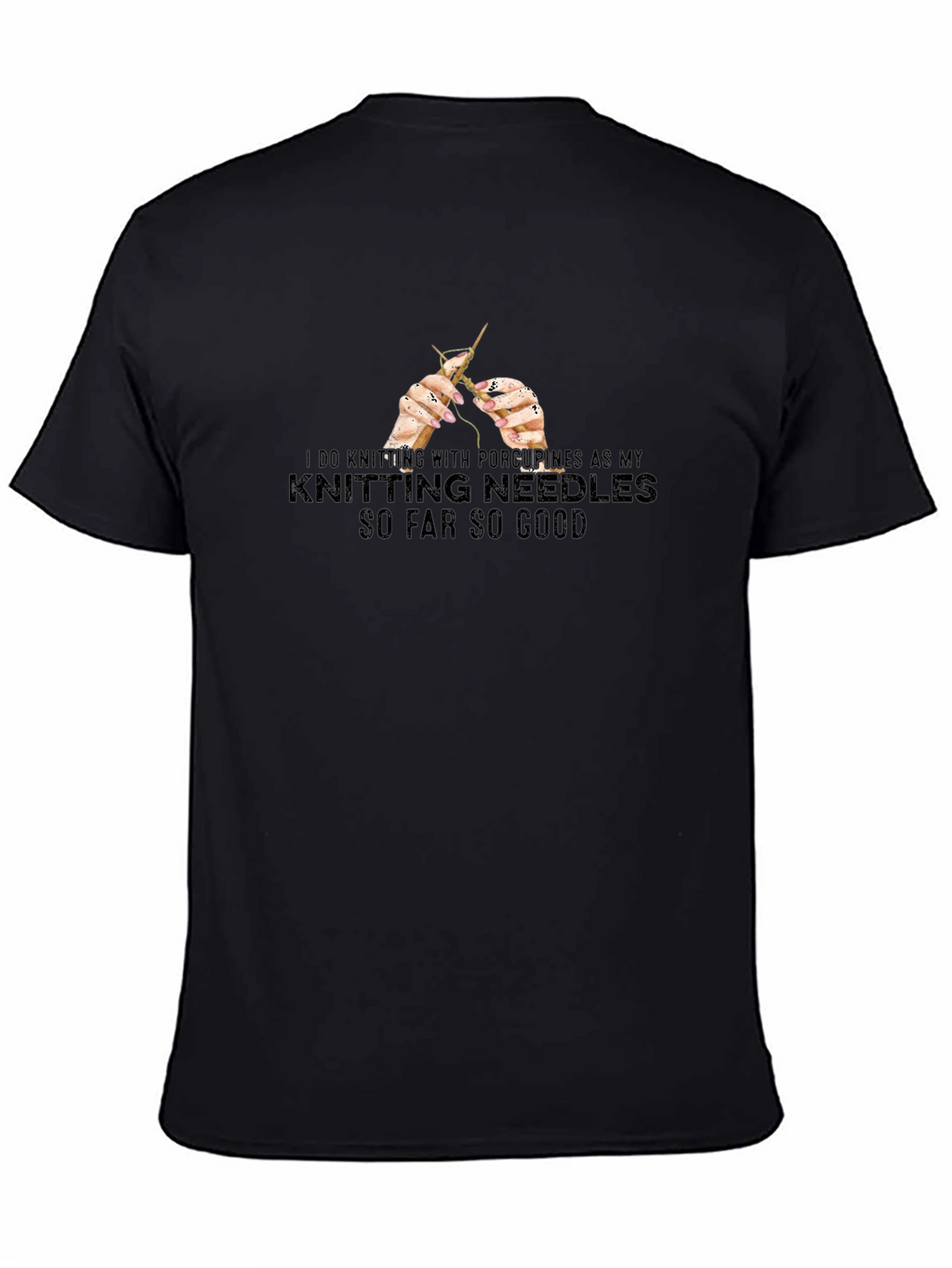 Knitting Porcupines Black Graphic Tee