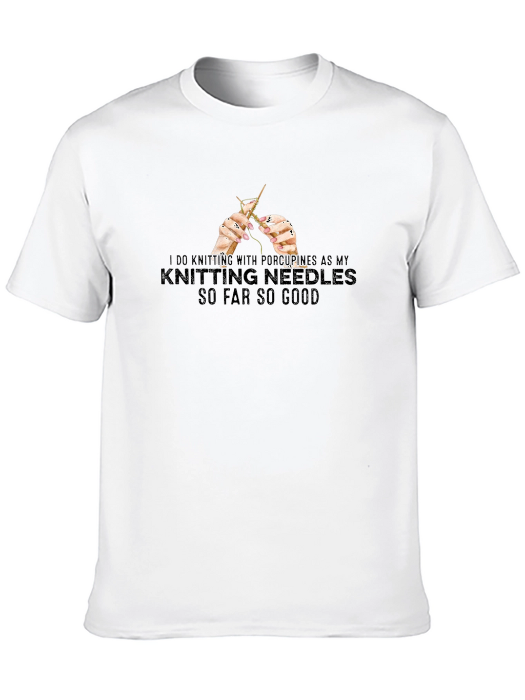 Knitting Porcupines Black Graphic Tee