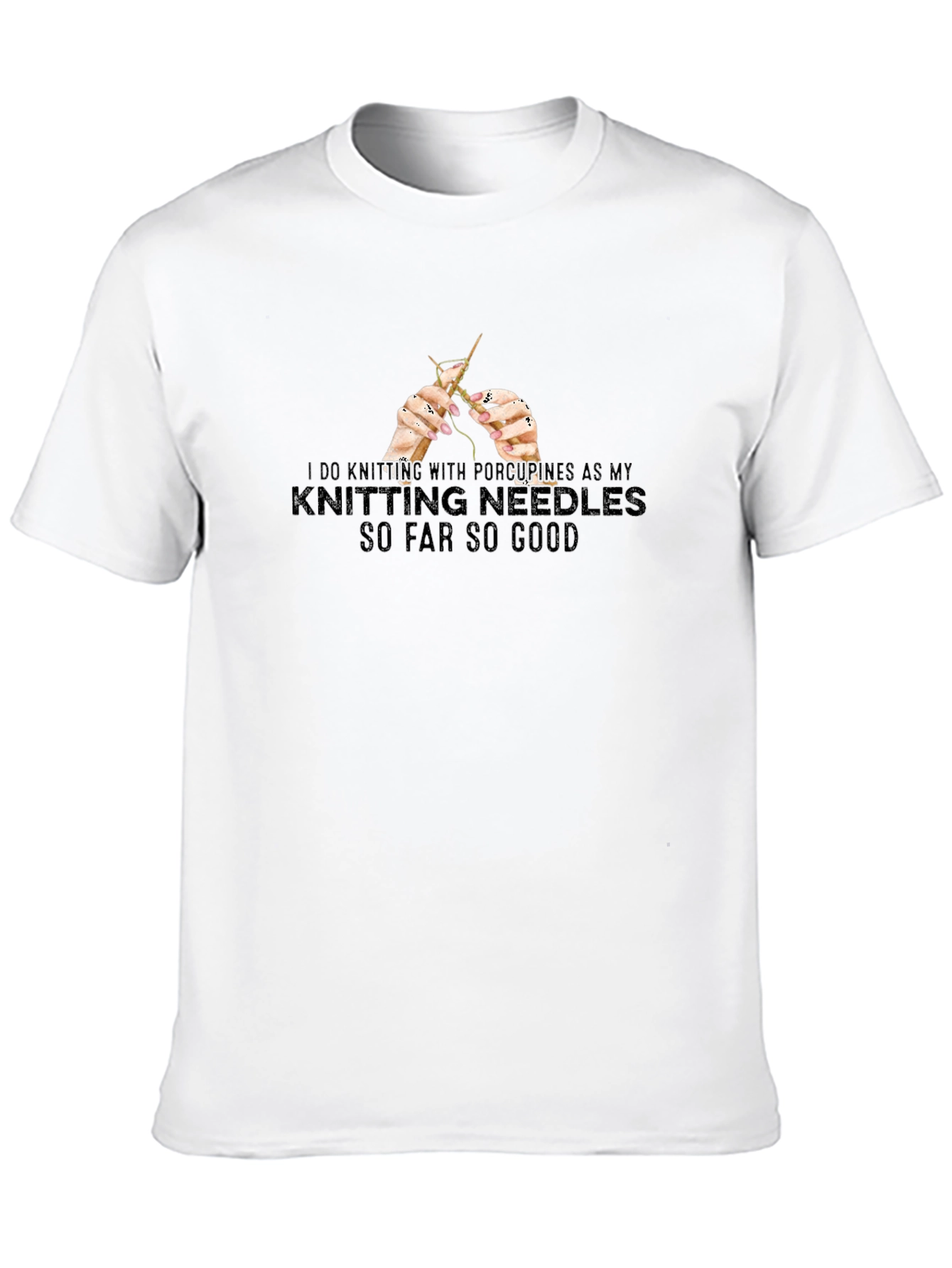 Knitting Porcupines Black Graphic Tee