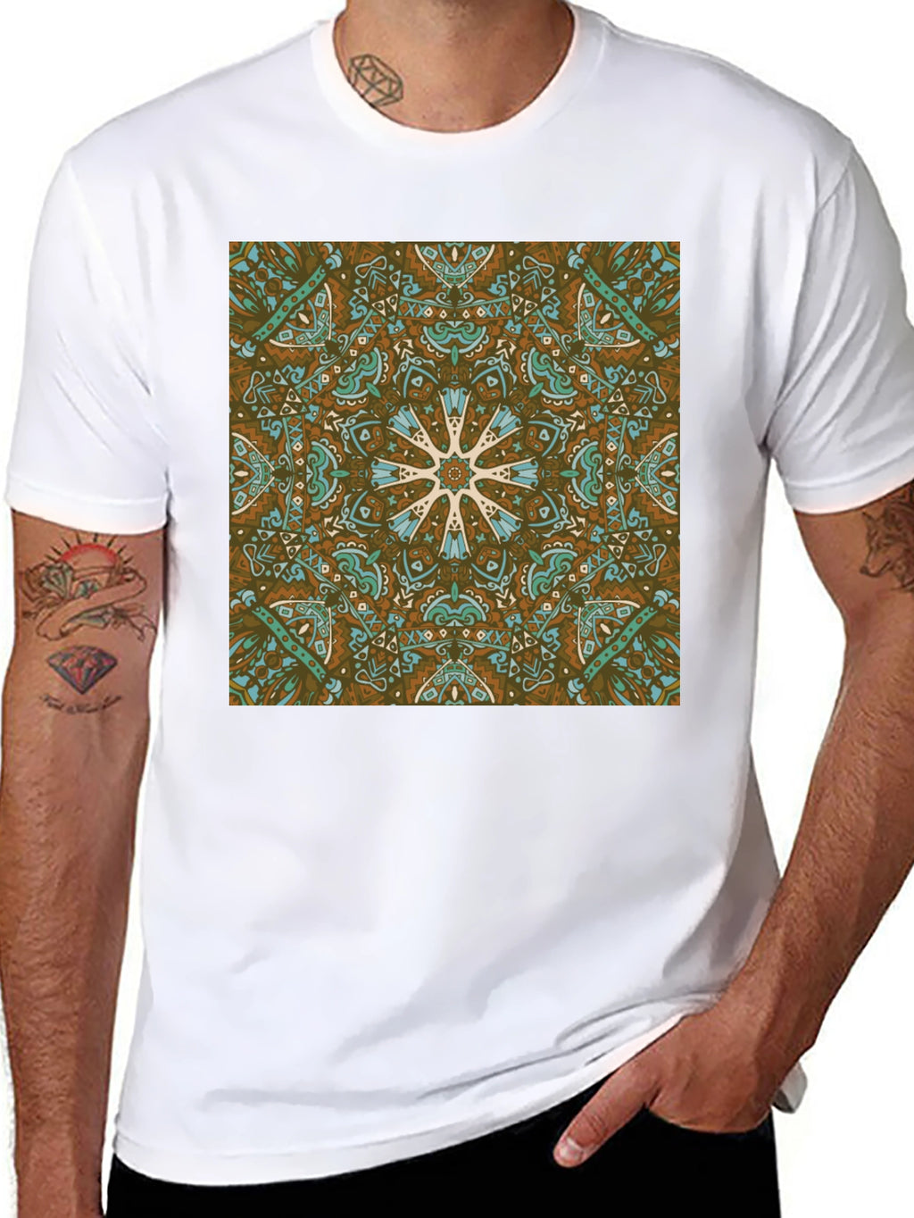 Boho Medallion Graphic Tee - Stylish Casual Wear