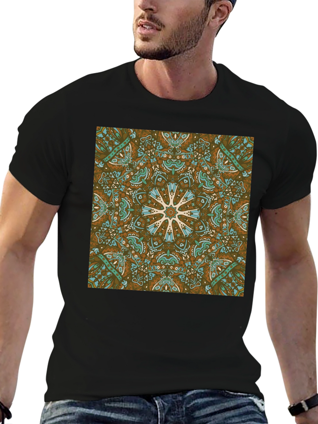 Boho Medallion Graphic Tee - Stylish Casual Wear