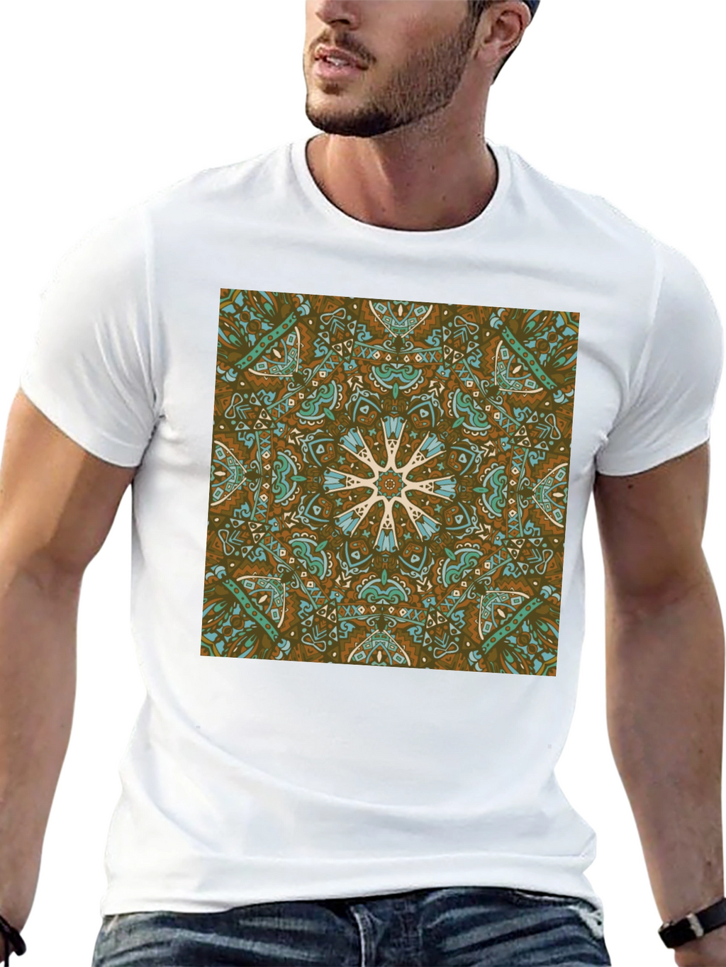 Boho Medallion Graphic Tee - Stylish Casual Wear