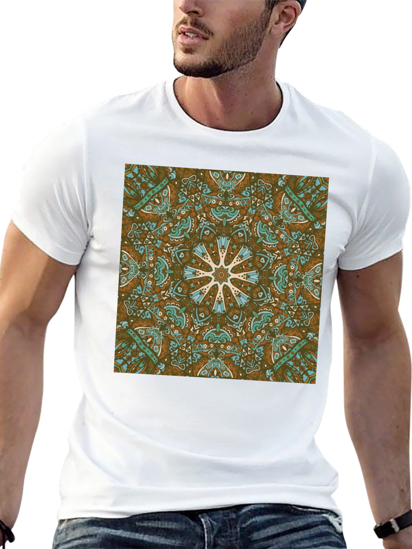 Boho Medallion Graphic Tee - Stylish Casual Wear