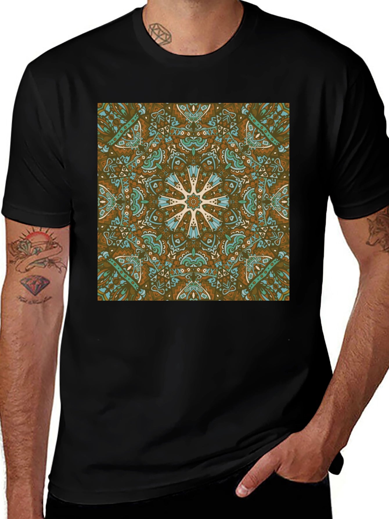 Boho Medallion Graphic Tee - Stylish Casual Wear