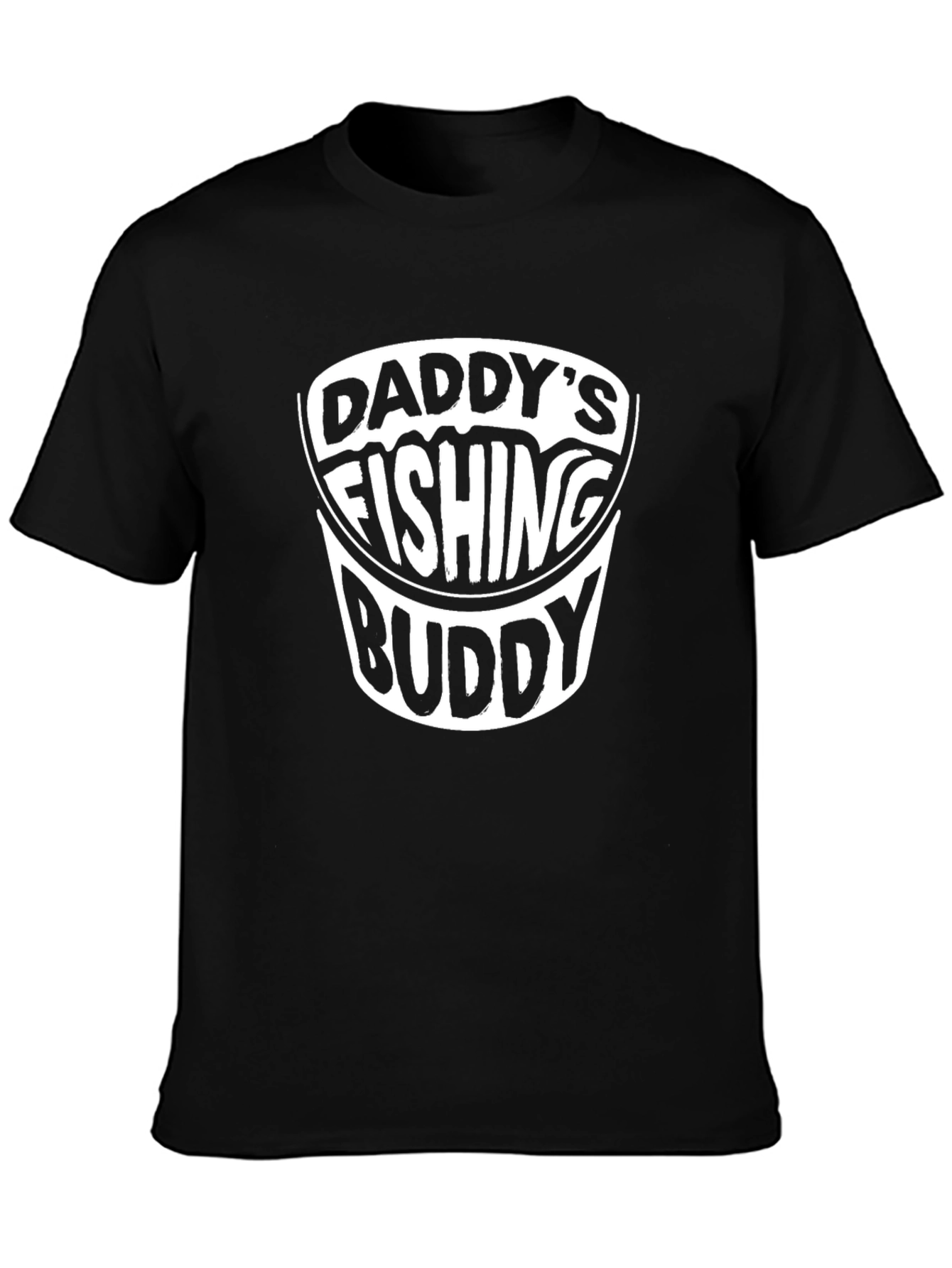 Daddys Fishing Buddy Black Graphic T-Shirt