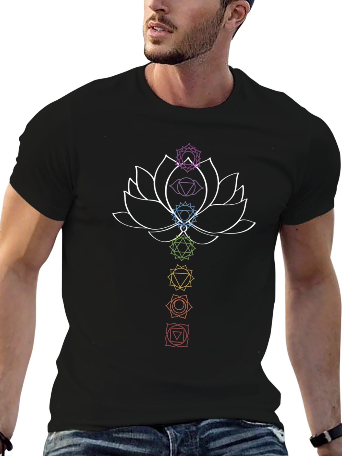 Chakra Lotus Graphic T-Shirt - Spiritual Design