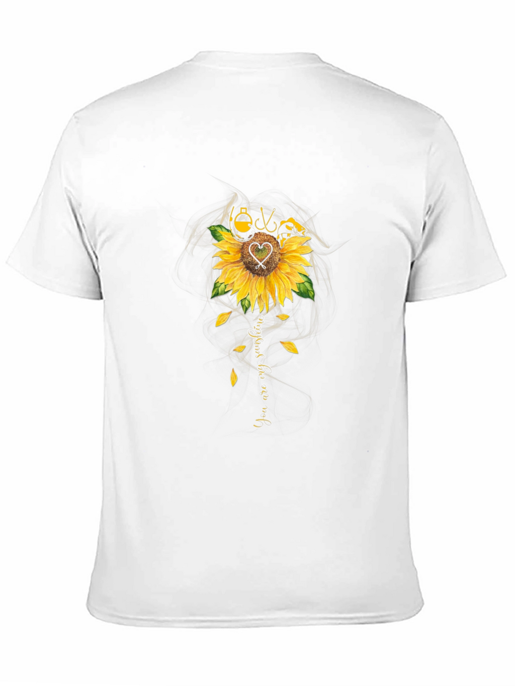 Fishing Sunflower Graphic T-Shirt - Black