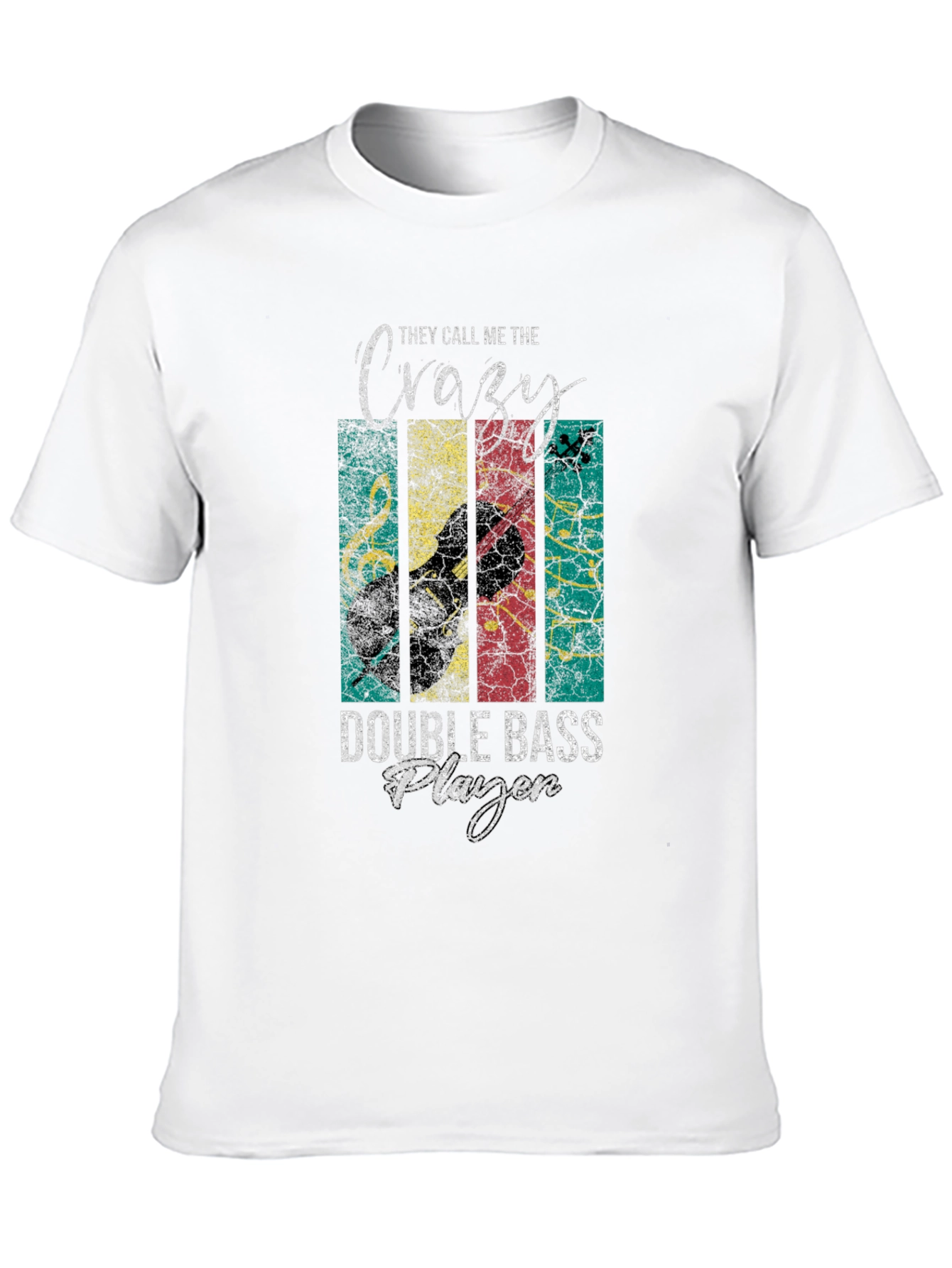 Crazy Double Bass Player T-Shirt Musician Tee