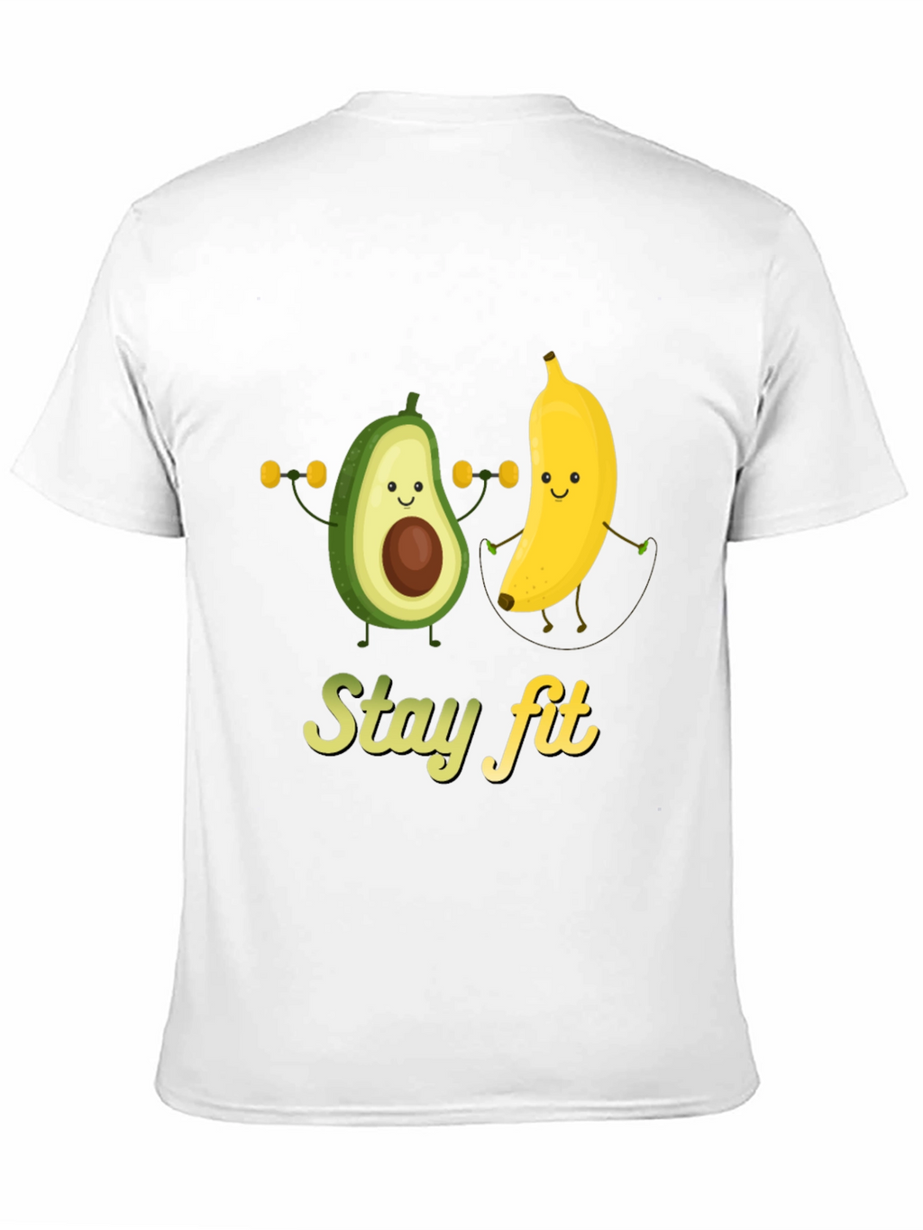 Stay Fit Avocado Banana Workout Graphic Tee