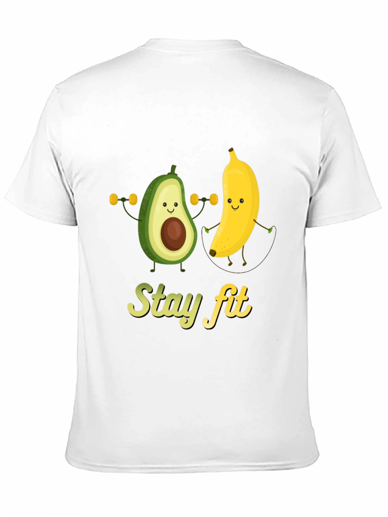 Stay Fit Avocado Banana Workout Graphic Tee