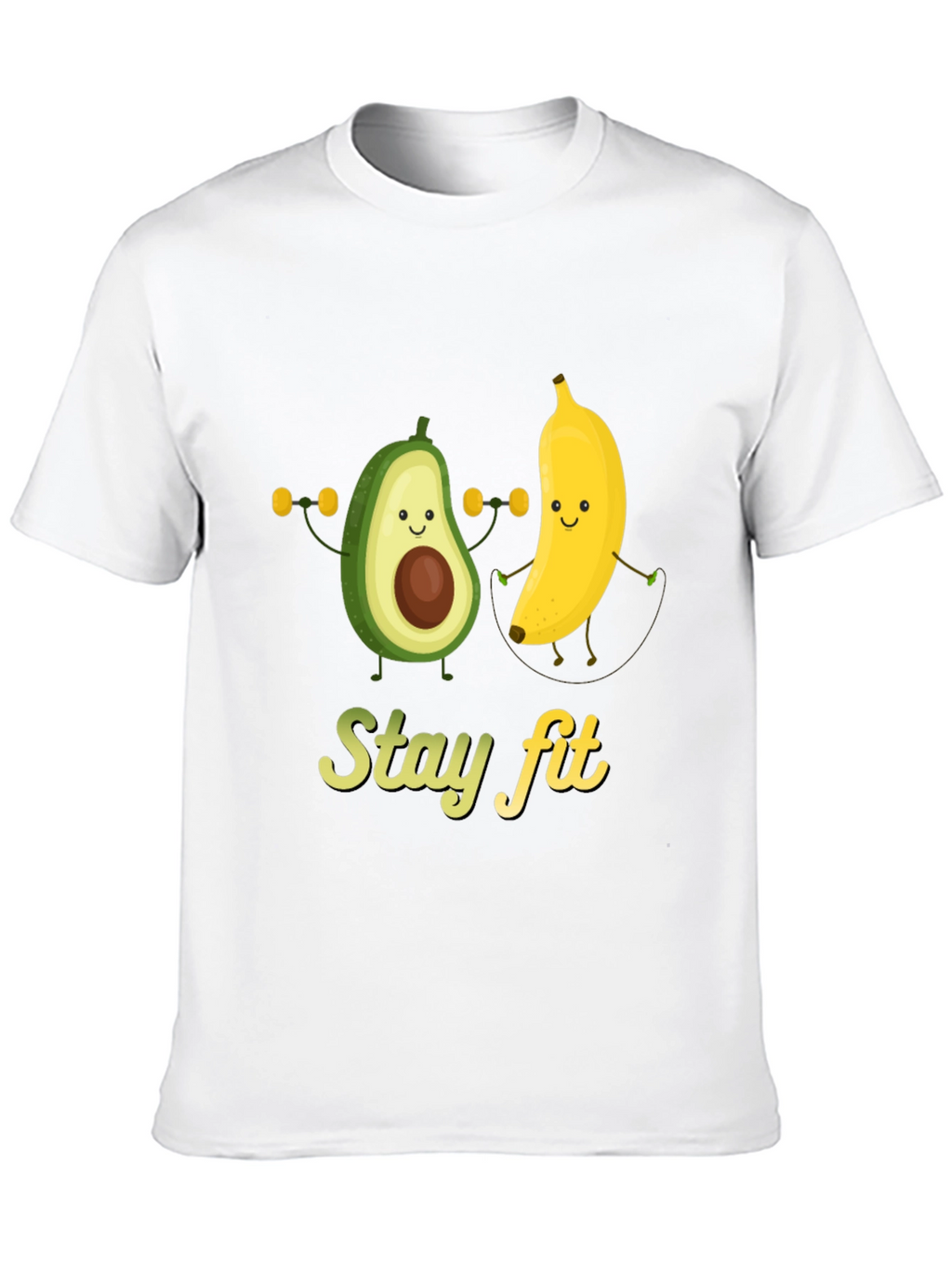 Stay Fit Avocado Banana Workout Graphic Tee
