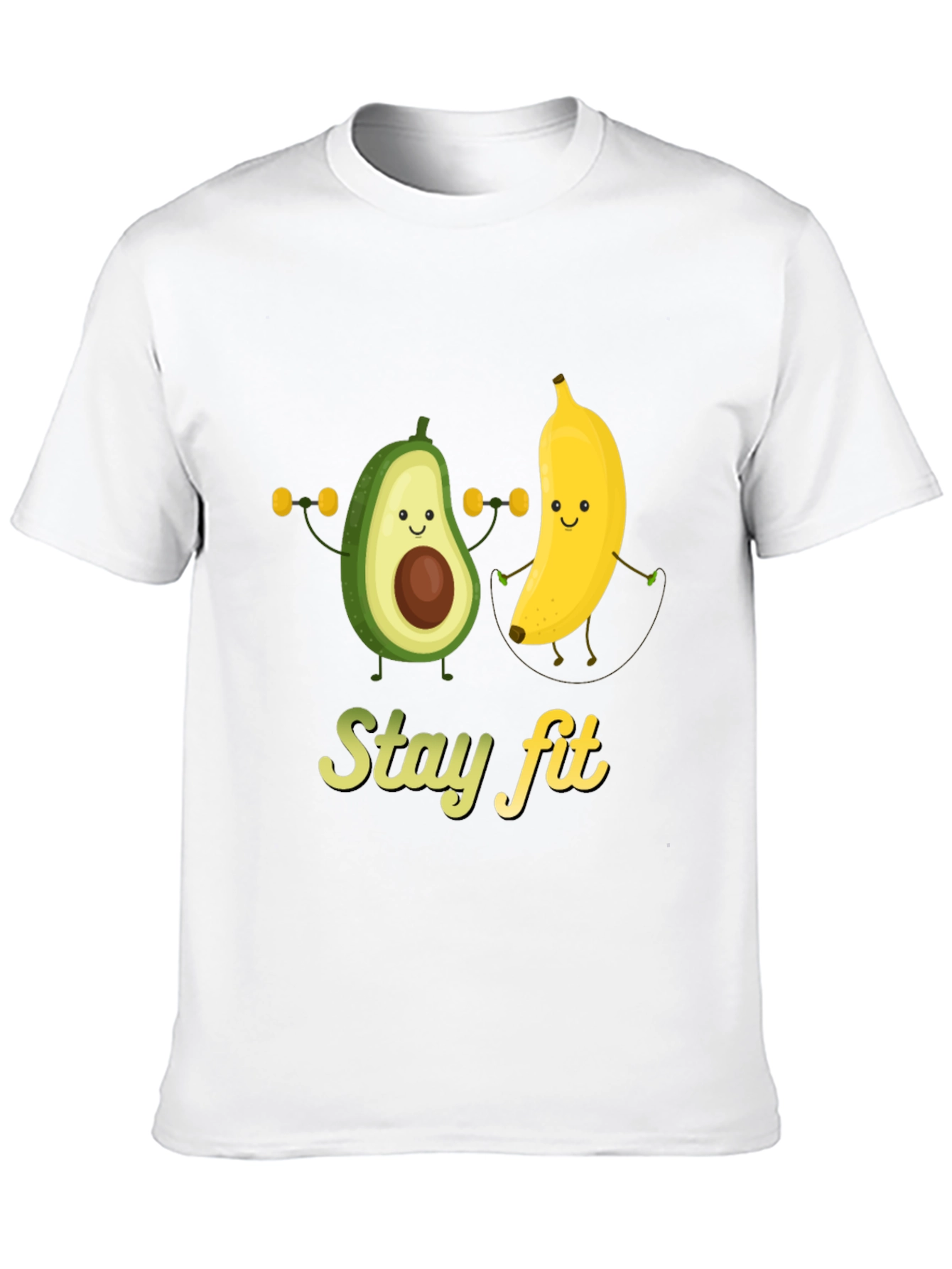 Stay Fit Avocado Banana Workout Graphic Tee