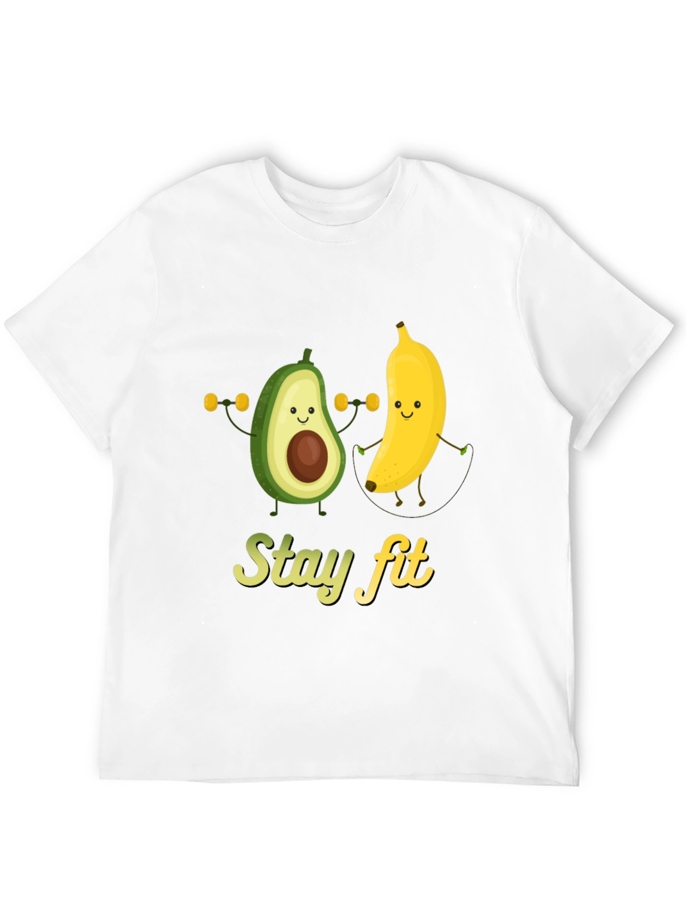 Stay Fit Avocado Banana Workout Graphic Tee