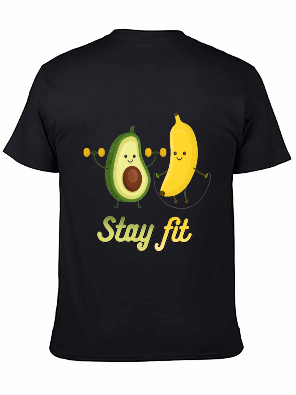 Stay Fit Avocado Banana Workout Graphic Tee