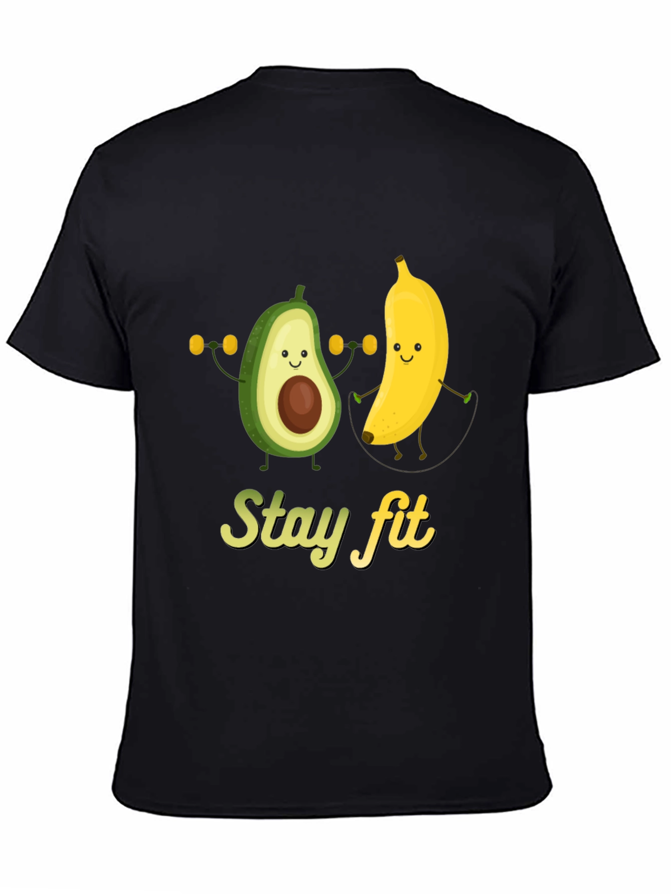 Stay Fit Avocado Banana Workout Graphic Tee