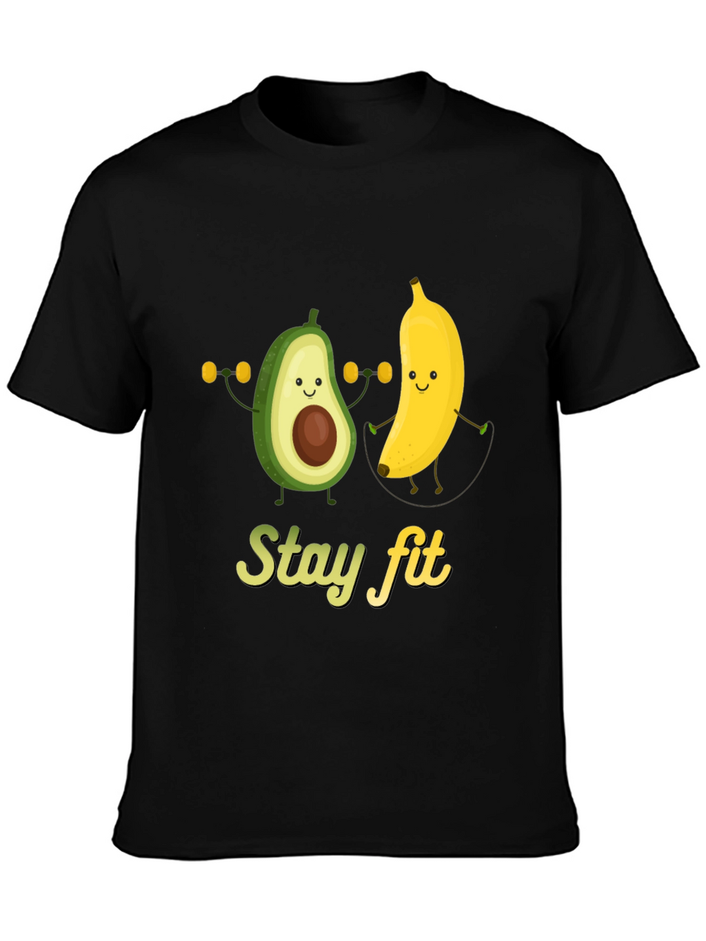 Stay Fit Avocado Banana Workout Graphic Tee