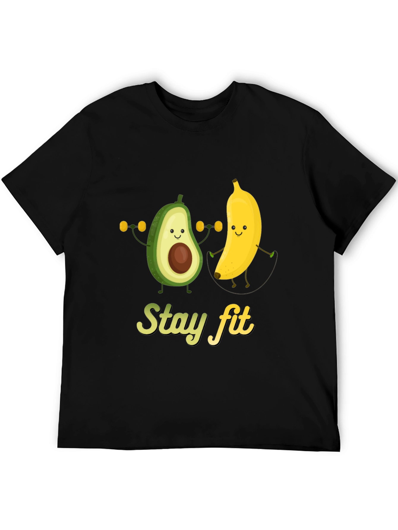 Stay Fit Avocado Banana Workout Graphic Tee