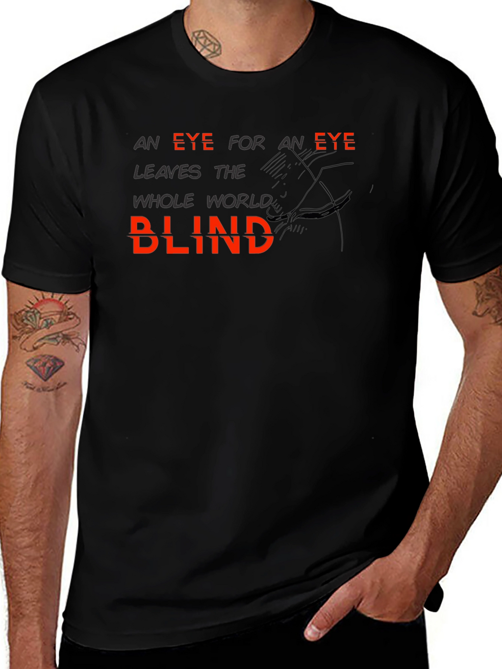 Eye for an Eye Graphic Black T-Shirt
