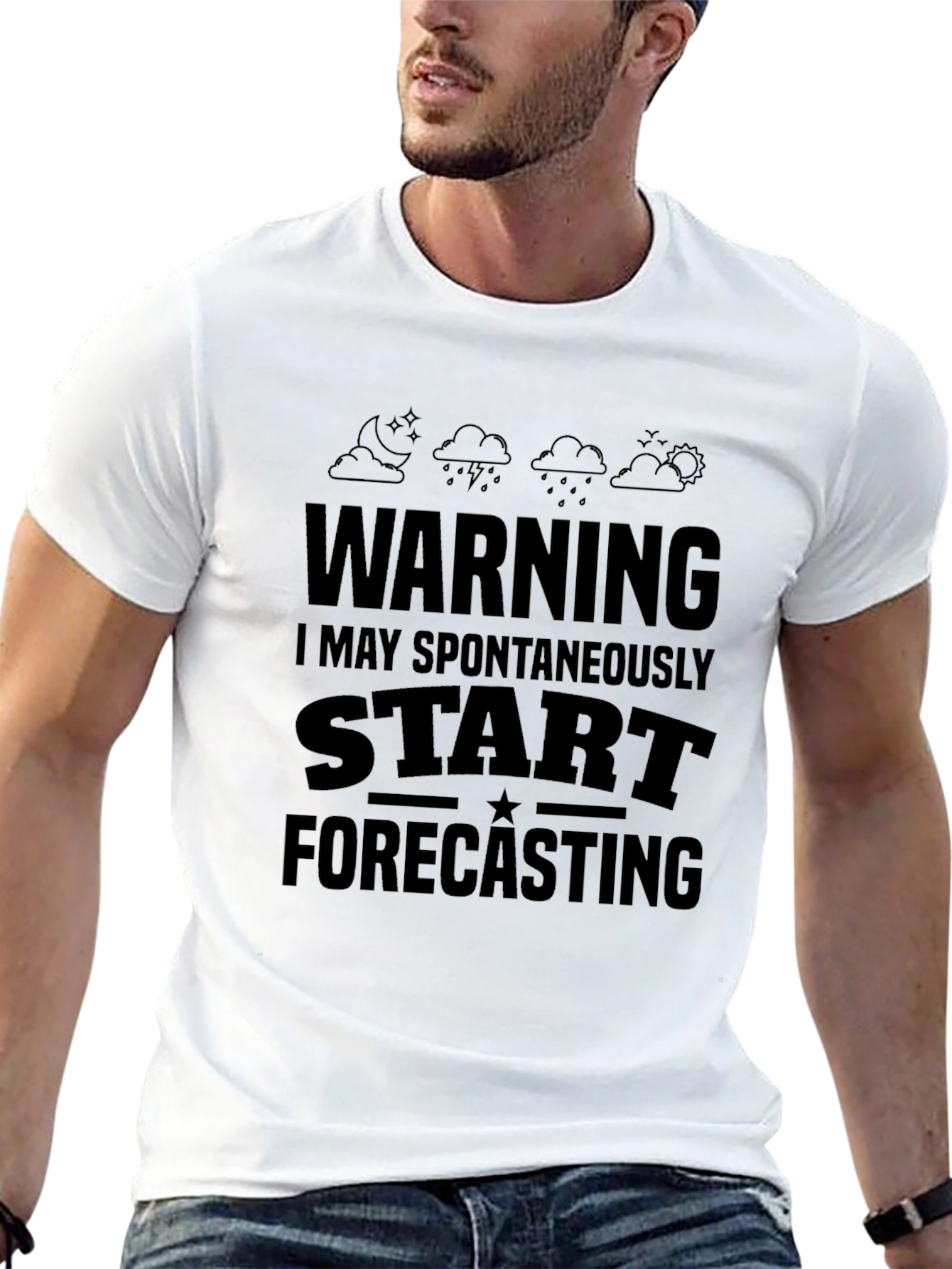 Warning: May Spontaneously Start Forecasting Black T-Shirt
