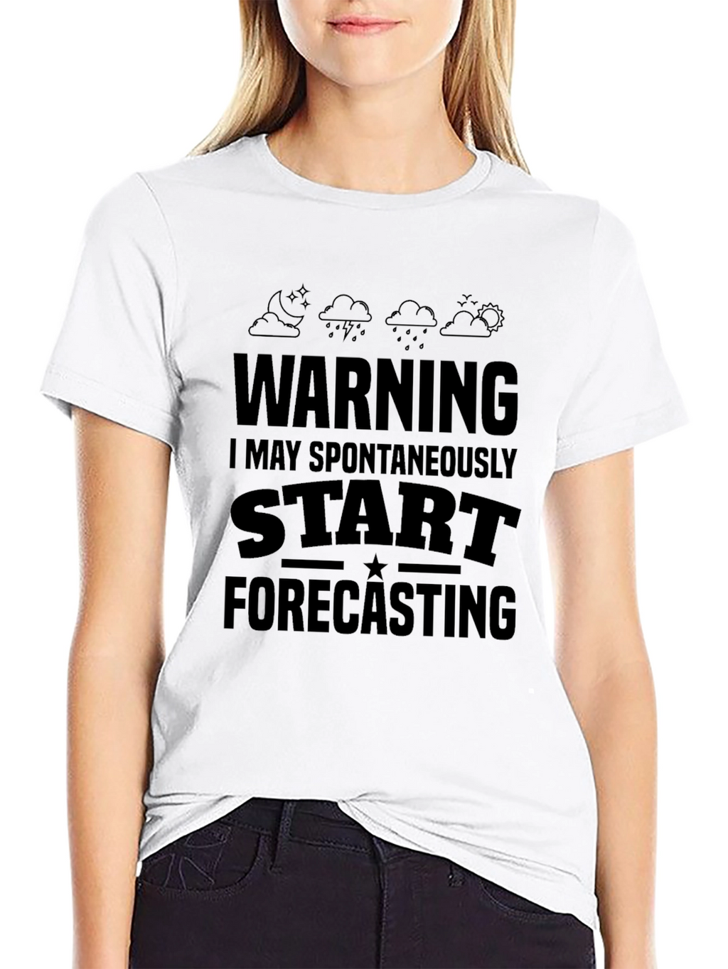 Warning: May Spontaneously Start Forecasting Black T-Shirt