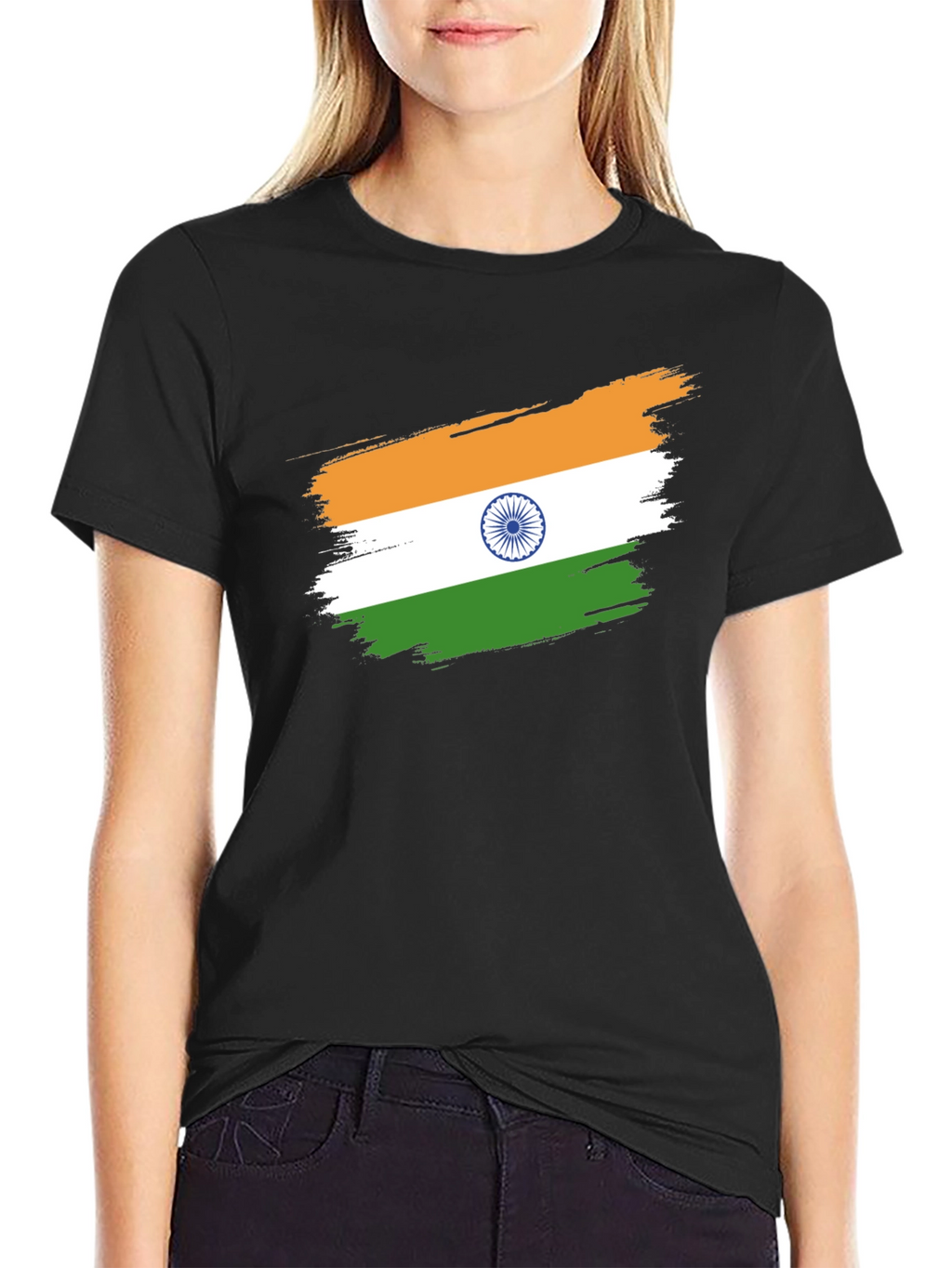 India Flag Brushstroke Graphic Tee