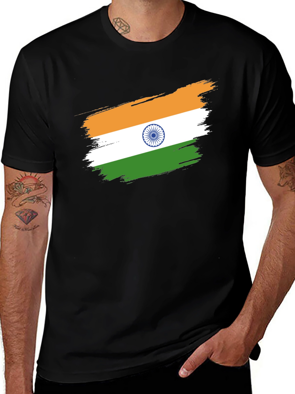 India Flag Brushstroke Graphic Tee