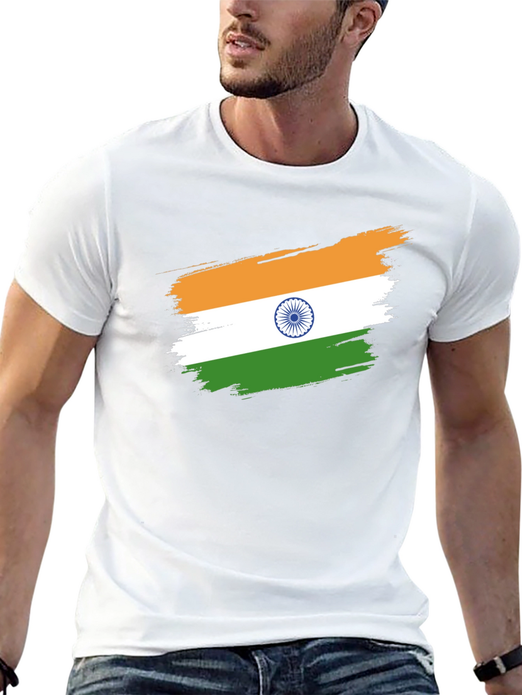 India Flag Brushstroke Graphic Tee