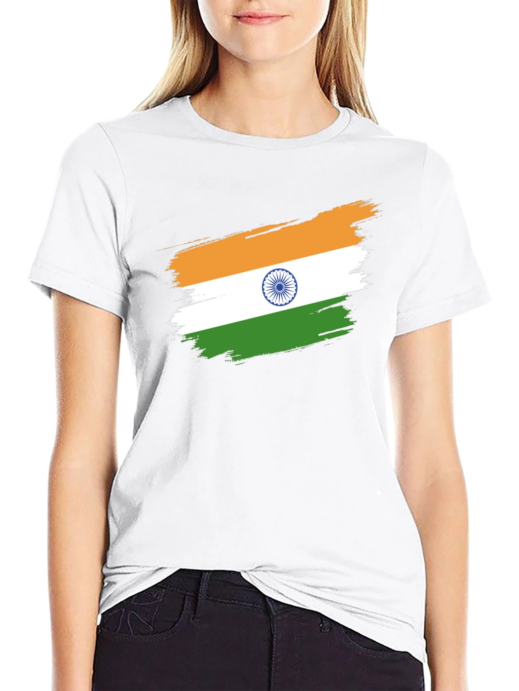 India Flag Brushstroke Graphic Tee