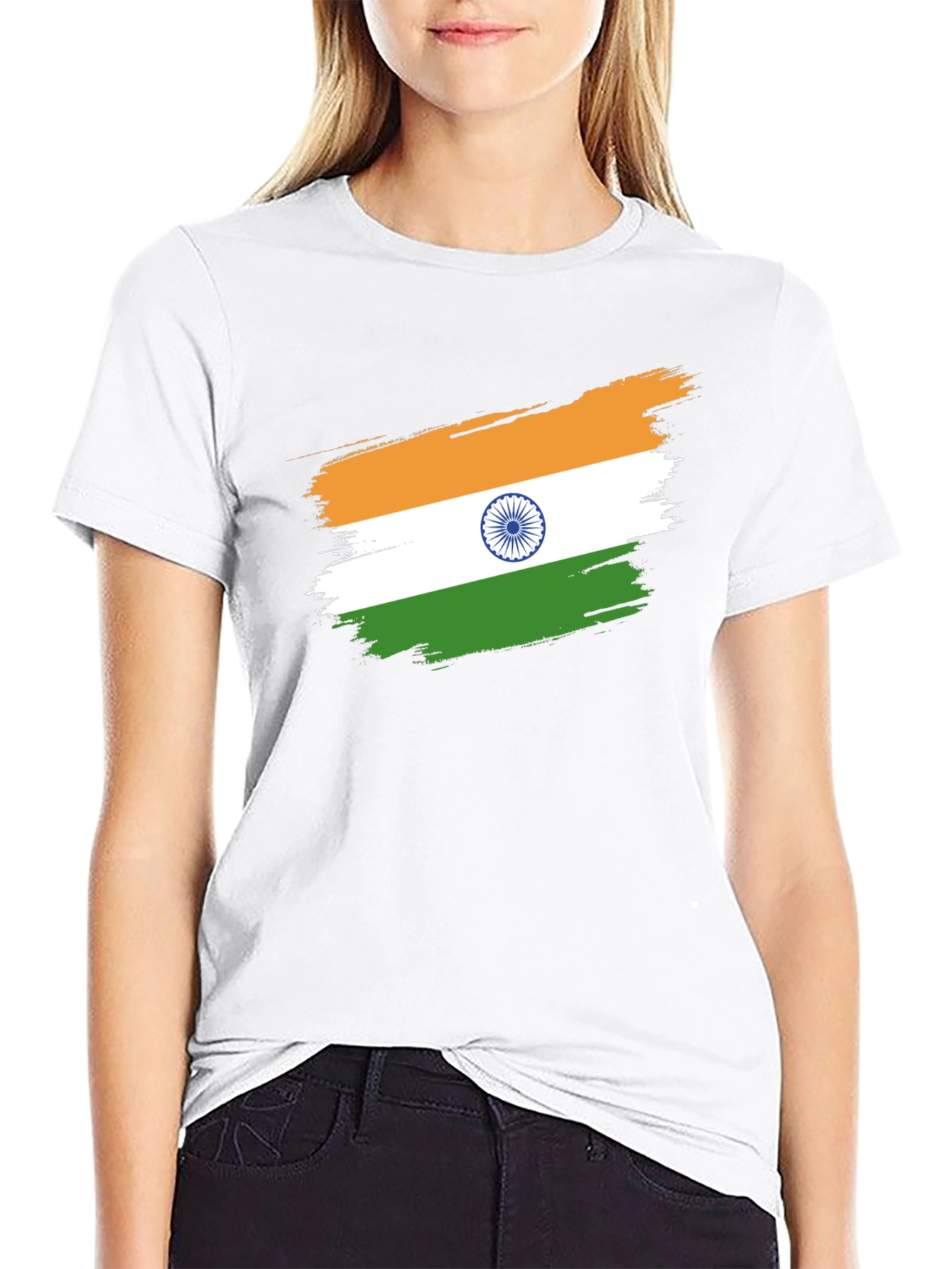India Flag Brushstroke Graphic Tee