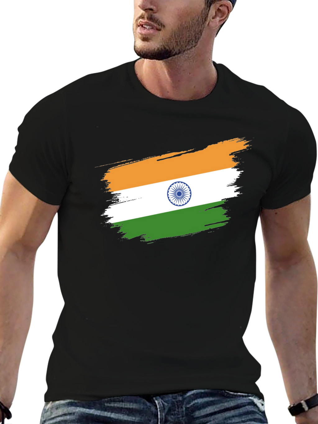 India Flag Brushstroke Graphic Tee