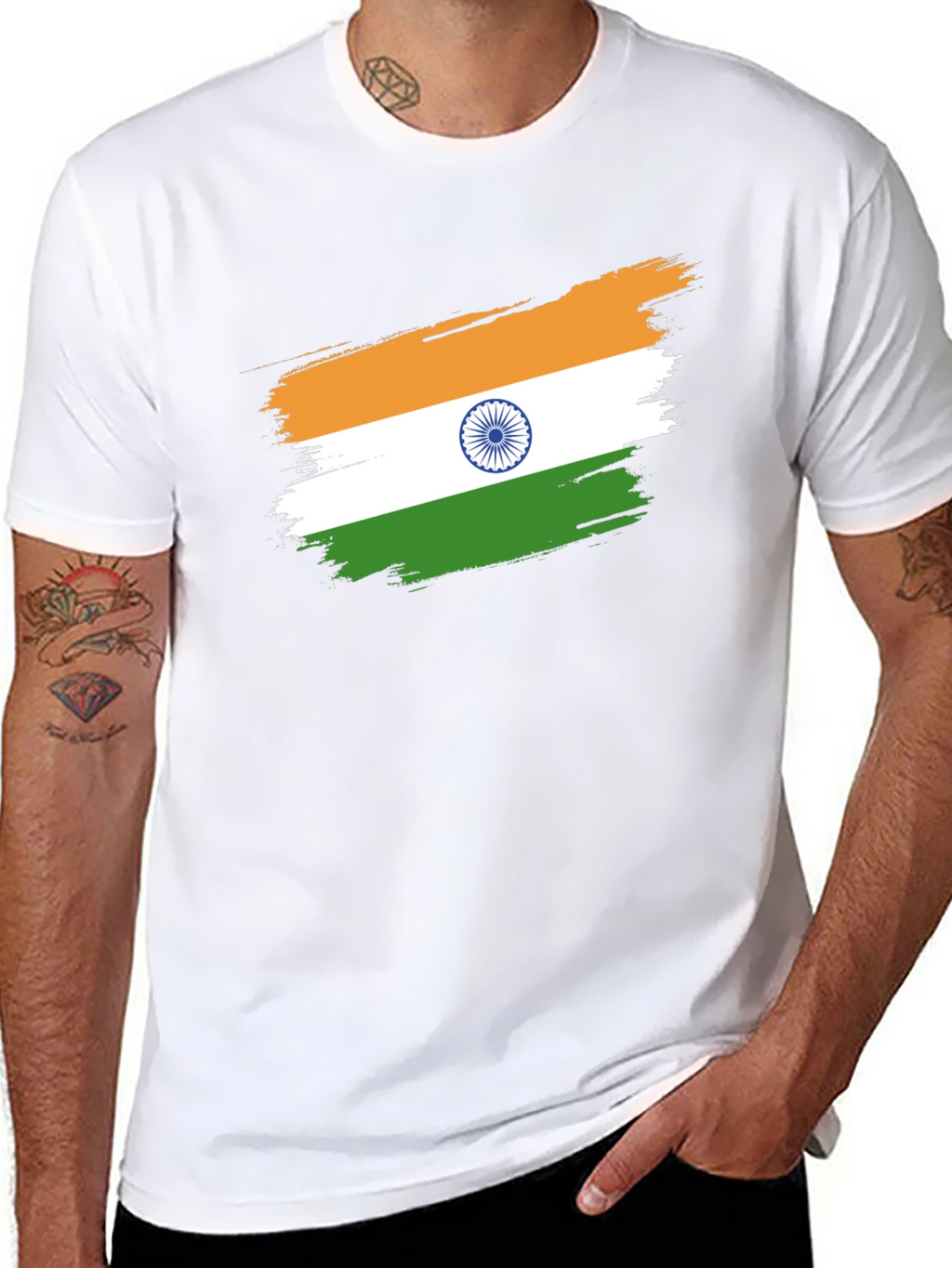 India Flag Brushstroke Graphic Tee