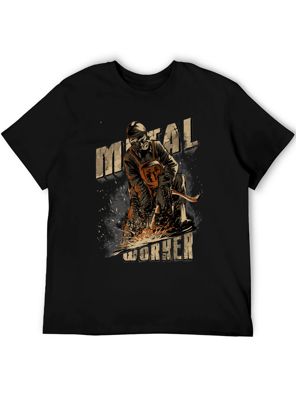 Metal Worker Graphic Tee - Black