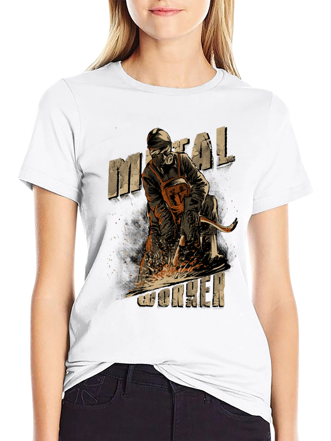 Metal Worker Graphic Tee - Black
