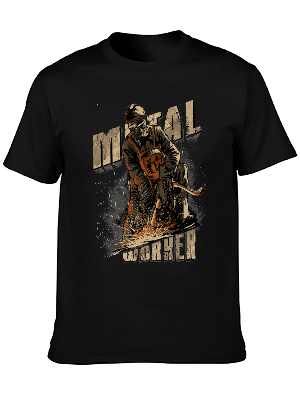 Metal Worker Graphic Tee - Black