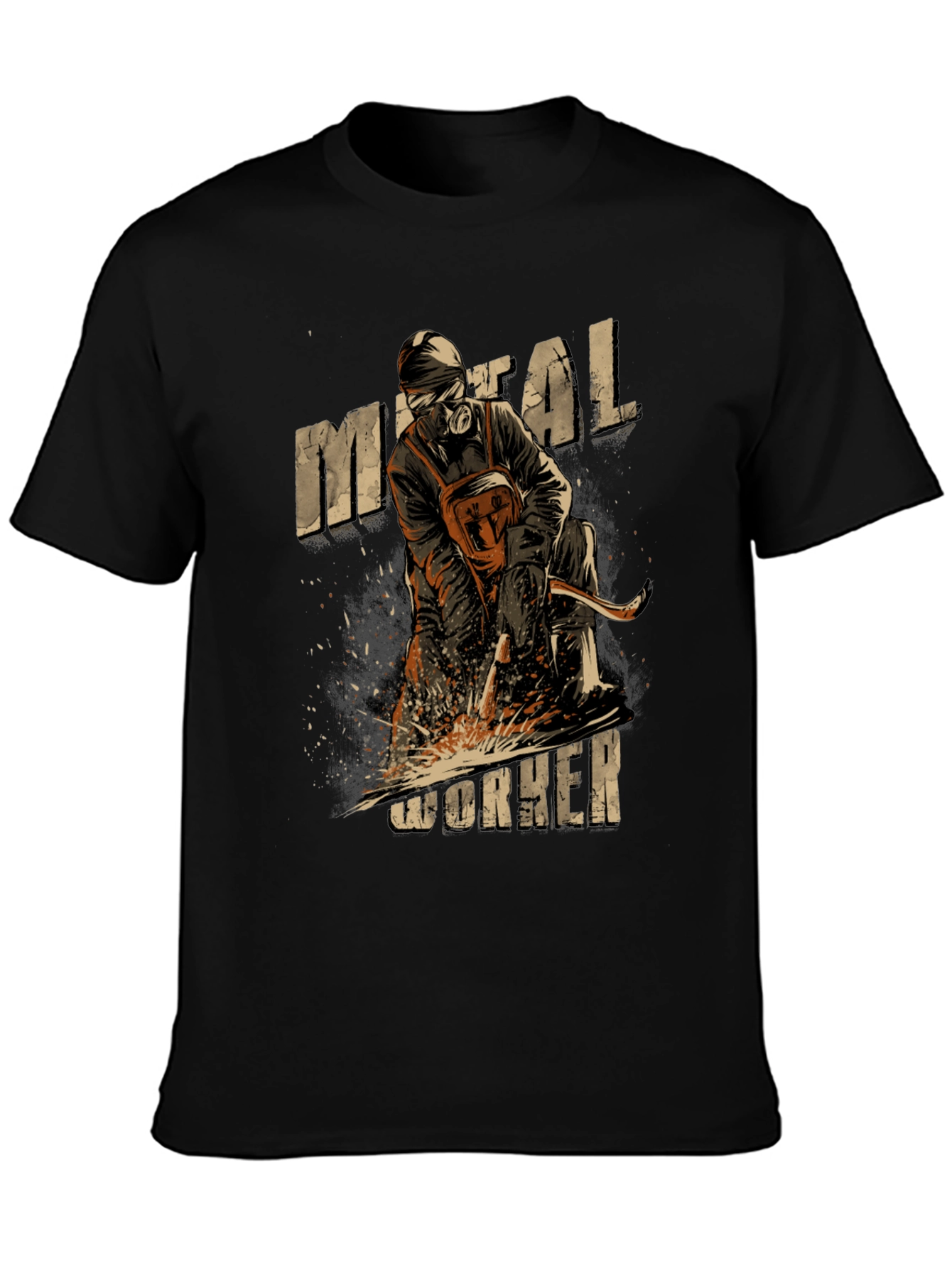 Metal Worker Graphic Tee - Black