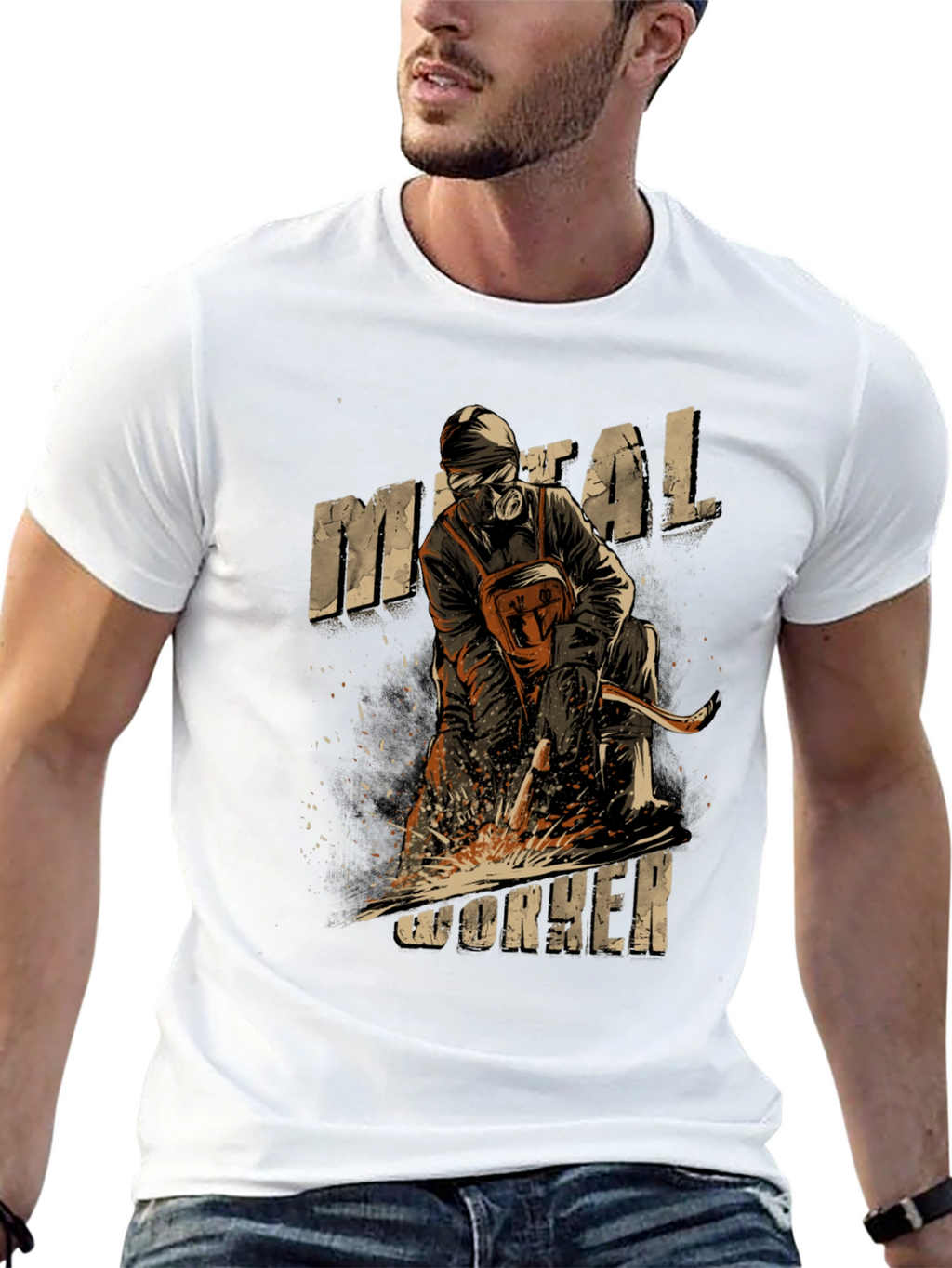 Metal Worker Graphic Tee - Black