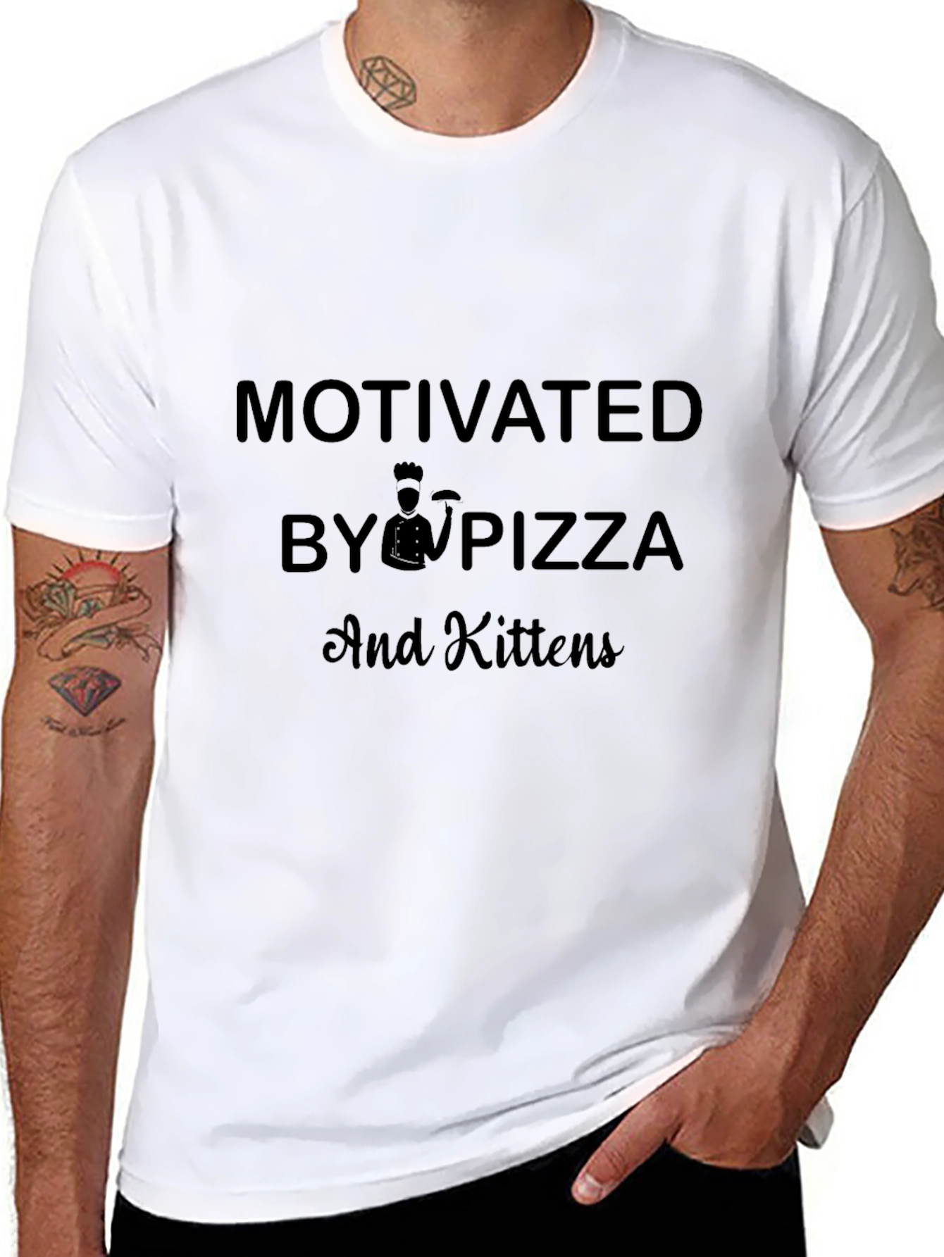 Motivated by Pizza & Kittens Graphic Tee