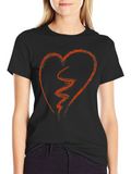 Broken Heart Graphic Tee - Black Short Sleeve