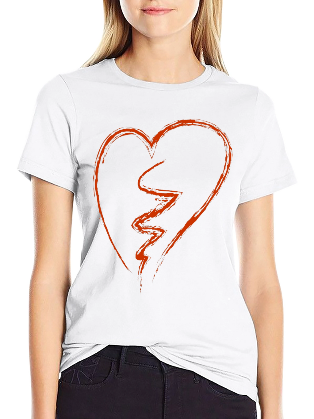Broken Heart Graphic Tee - Black Short Sleeve