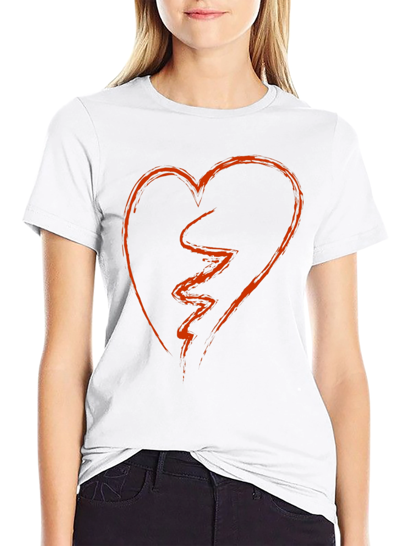 Broken Heart Graphic Tee - Black Short Sleeve