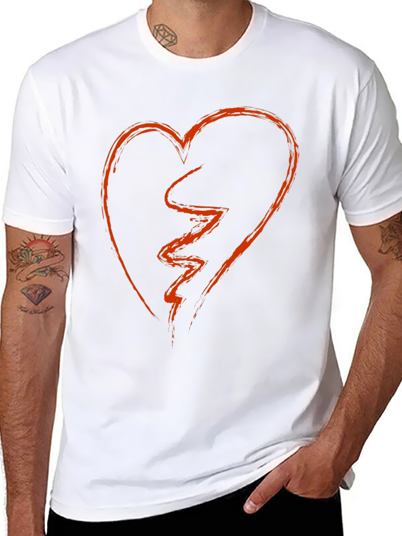 Broken Heart Graphic Tee - Black Short Sleeve