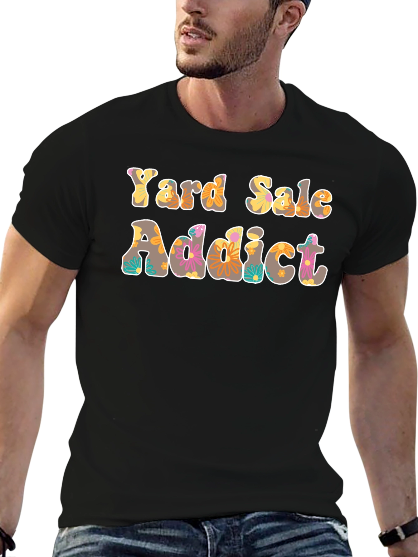 Yard Sale Addict Floral Print T-Shirt