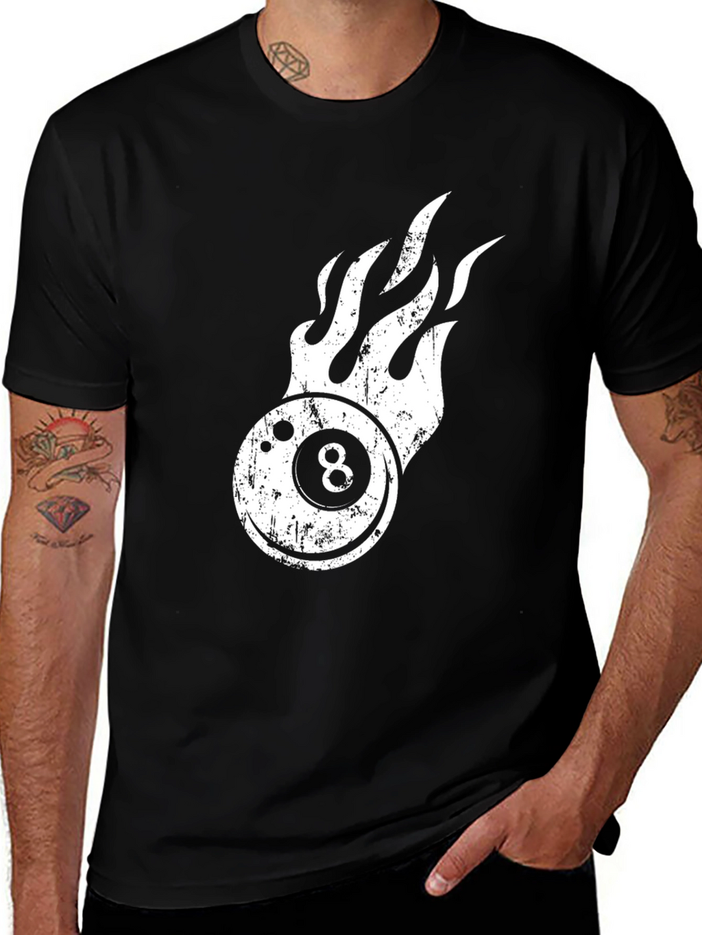 Flaming 8 Ball Graphic Tee