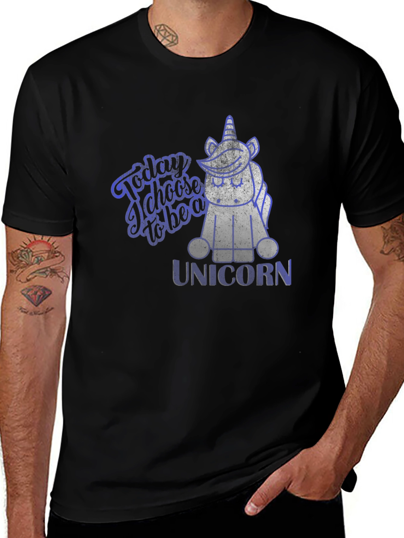 Unicorn Graphic Print Mens T-Shirt